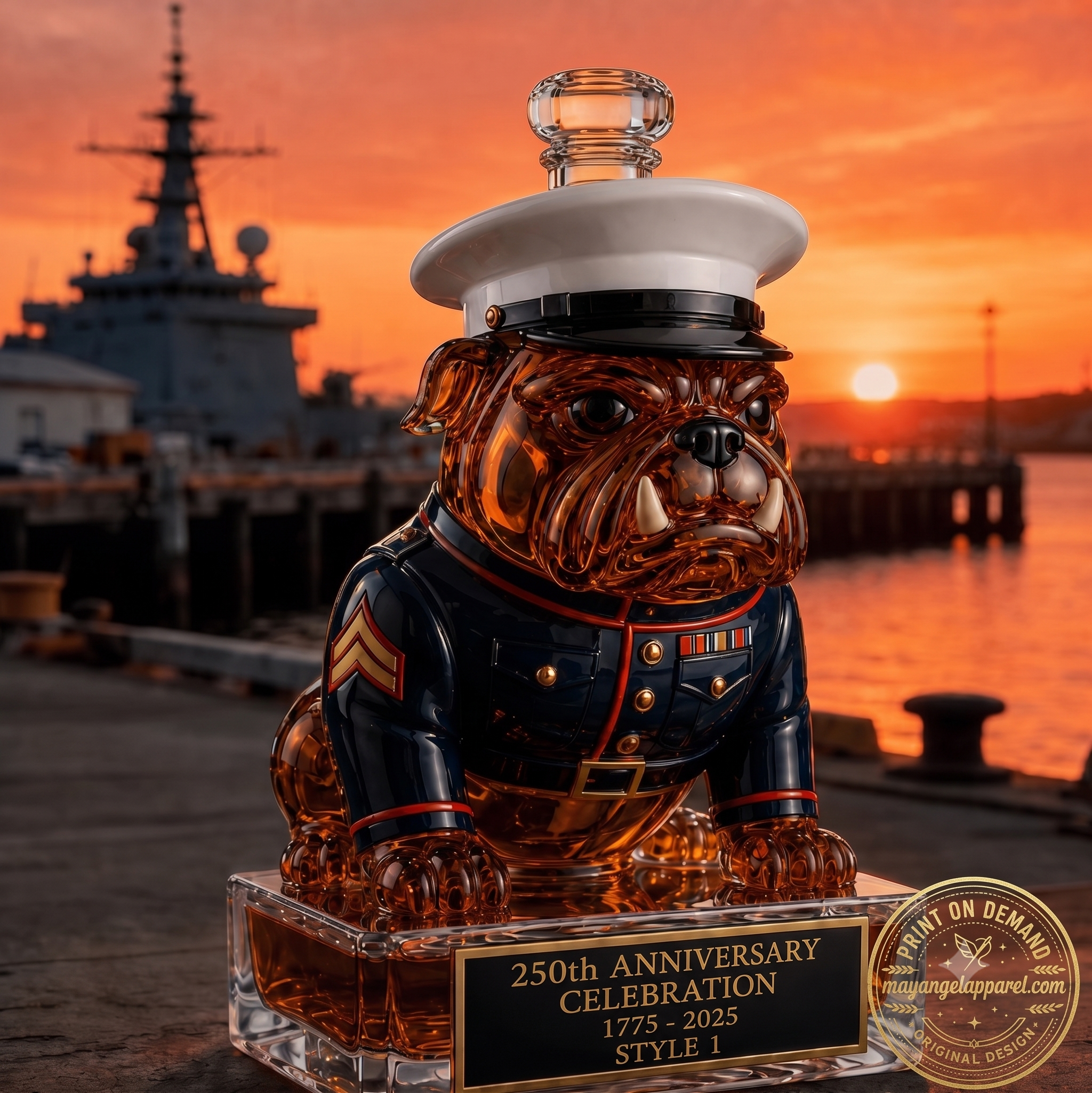Gemini_Generated_Image_sf3wcgsf3wcgsf3w Bull Dog Military 250th Anniversary Bottle – image 2 of 3