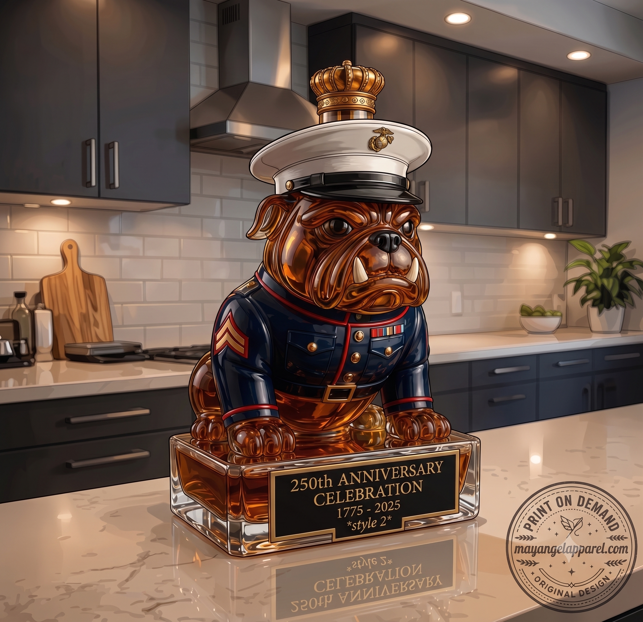 Gemini_Generated_Image_vrau9ivrau9ivrau Bull Dog Military 250th Anniversary Bottle — image 2