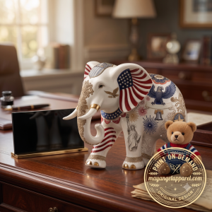 Spirit of America 250th Anniversary Patriotic Porcelain Elephant Figurine 1 Spirit of America 250th Anniversary Patriotic Porcelain Elephant Figurine