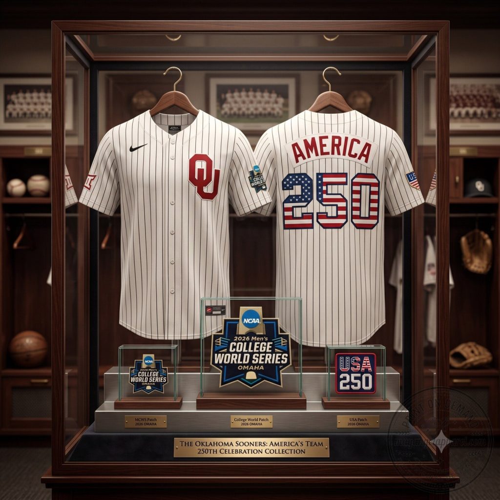 Men's Oklahoma Sooners USA 250 Fourth of July Vapor Premier Limited Jersey - 2026 World Series Patch Men's Oklahoma Sooners USA 250 Fourth of July Vapor Premier Limited Jersey - 2026 World Series Patch
