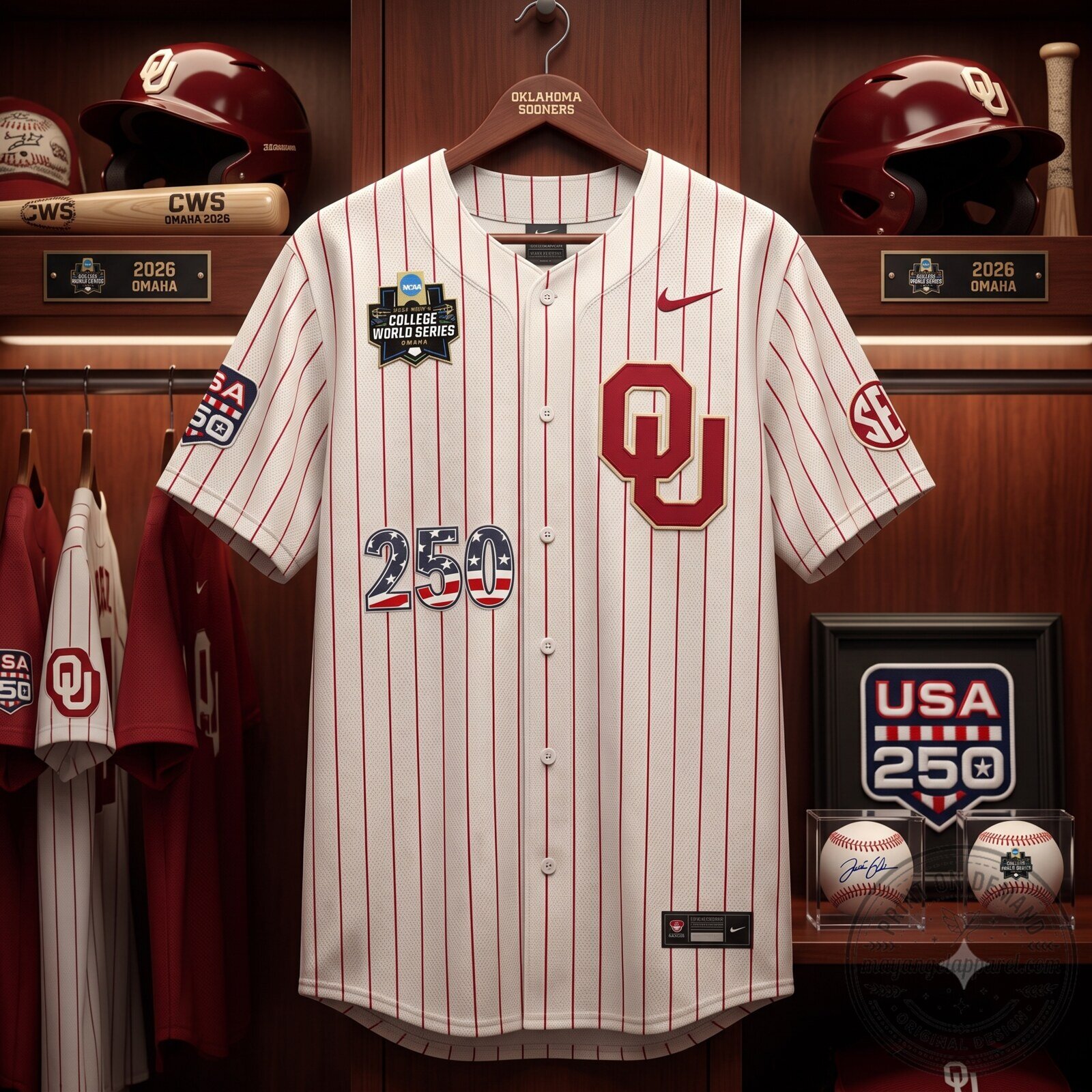 Men's Oklahoma Sooners USA 250 Fourth of July Vapor Premier Limited Jersey - 2026 World Series Patch 5 Men's Oklahoma Sooners USA 250 Fourth of July Vapor Premier Limited Jersey - 2026 World Series Patch