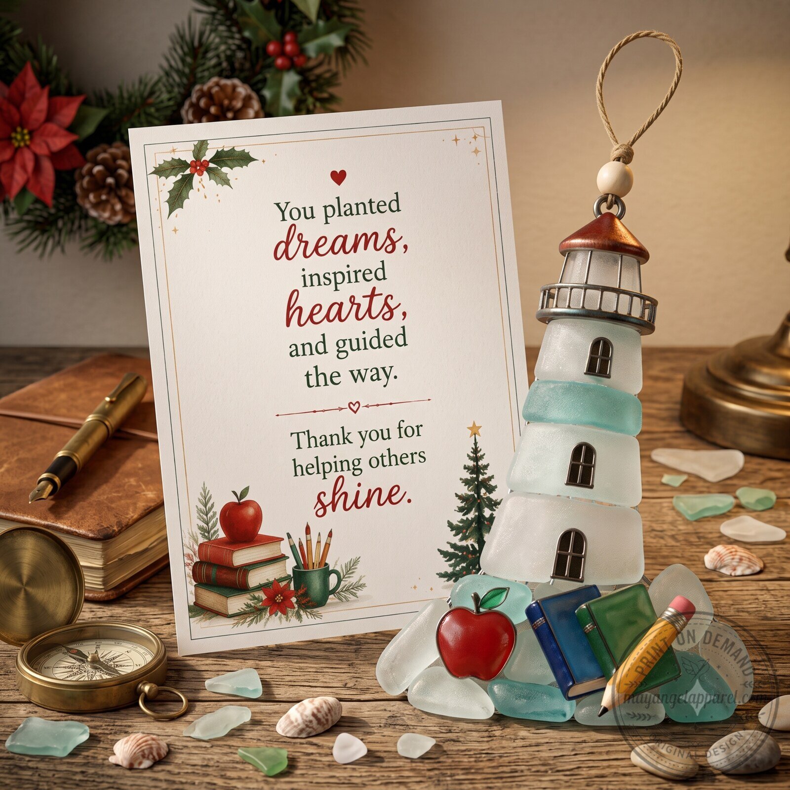 Lighthouse of Gratitude Ornament A Heartfelt Gift for Teachers