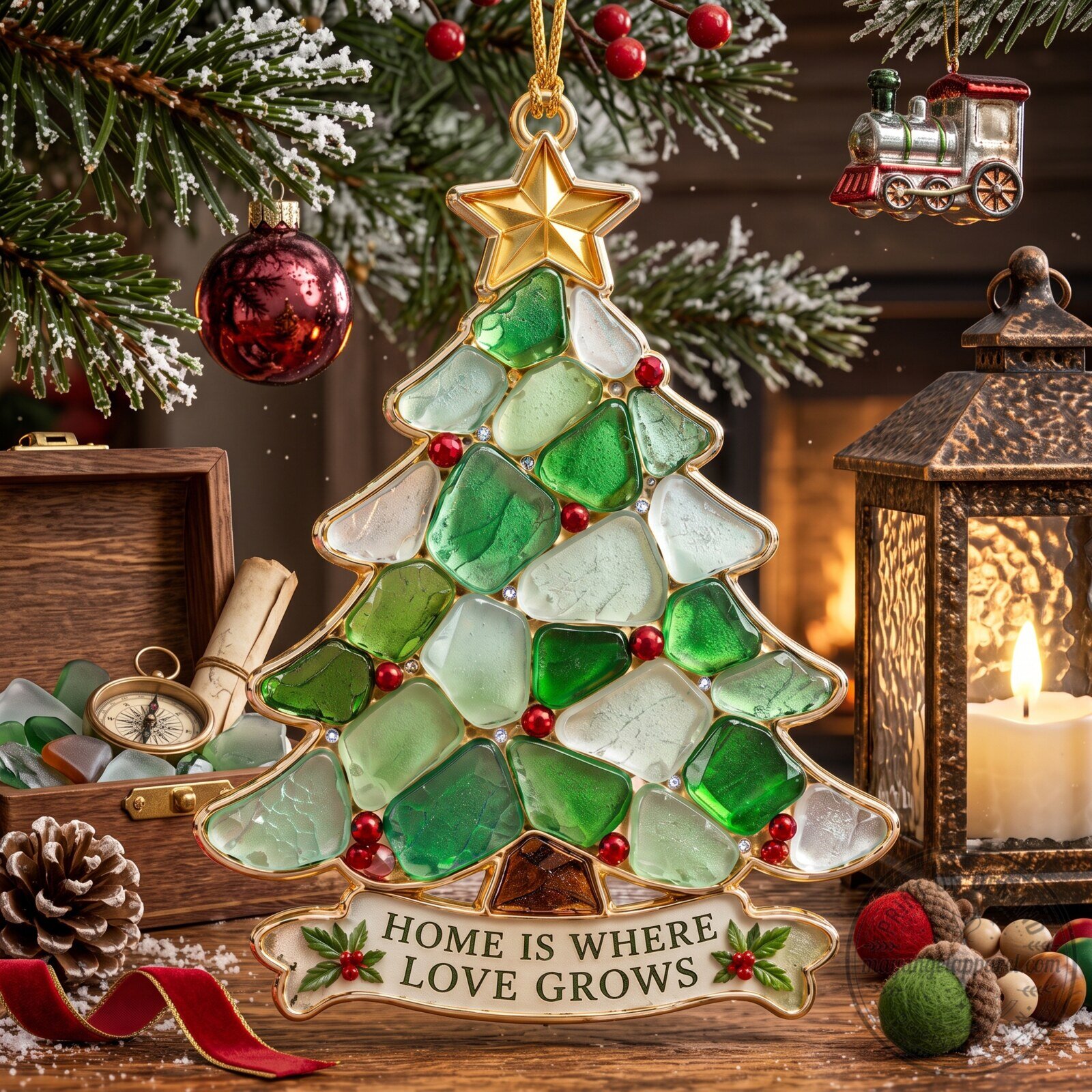 Sea Glass Christmas Ornaments