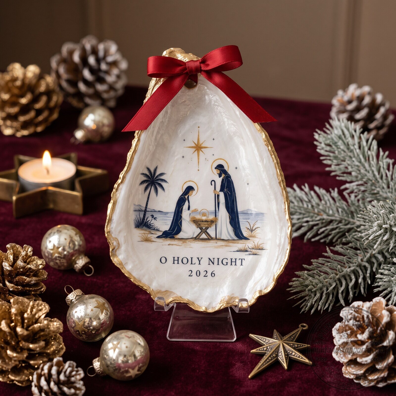 Nativity Oyster Ornament 2026