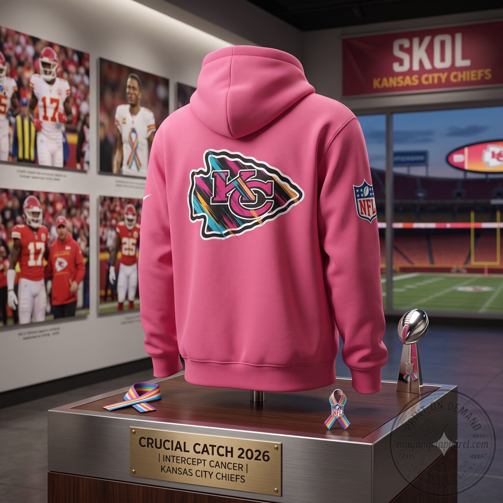 KC NFL 2026 Crucial Catch Pink Hoodie 4 KC NFL 2026 Crucial Catch Pink Hoodie