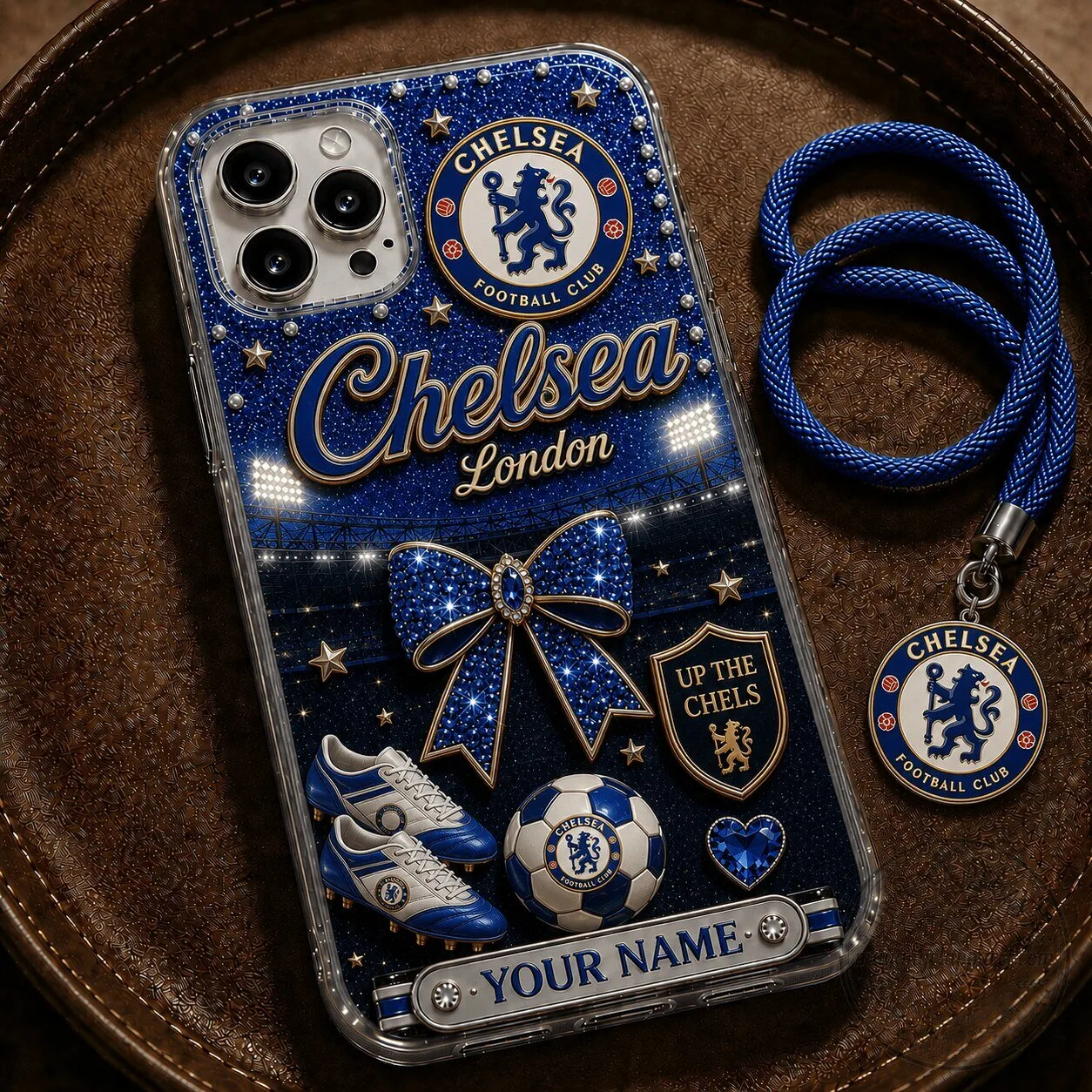 Chelsea Football Club London Glitter Design Personalized Phone Case