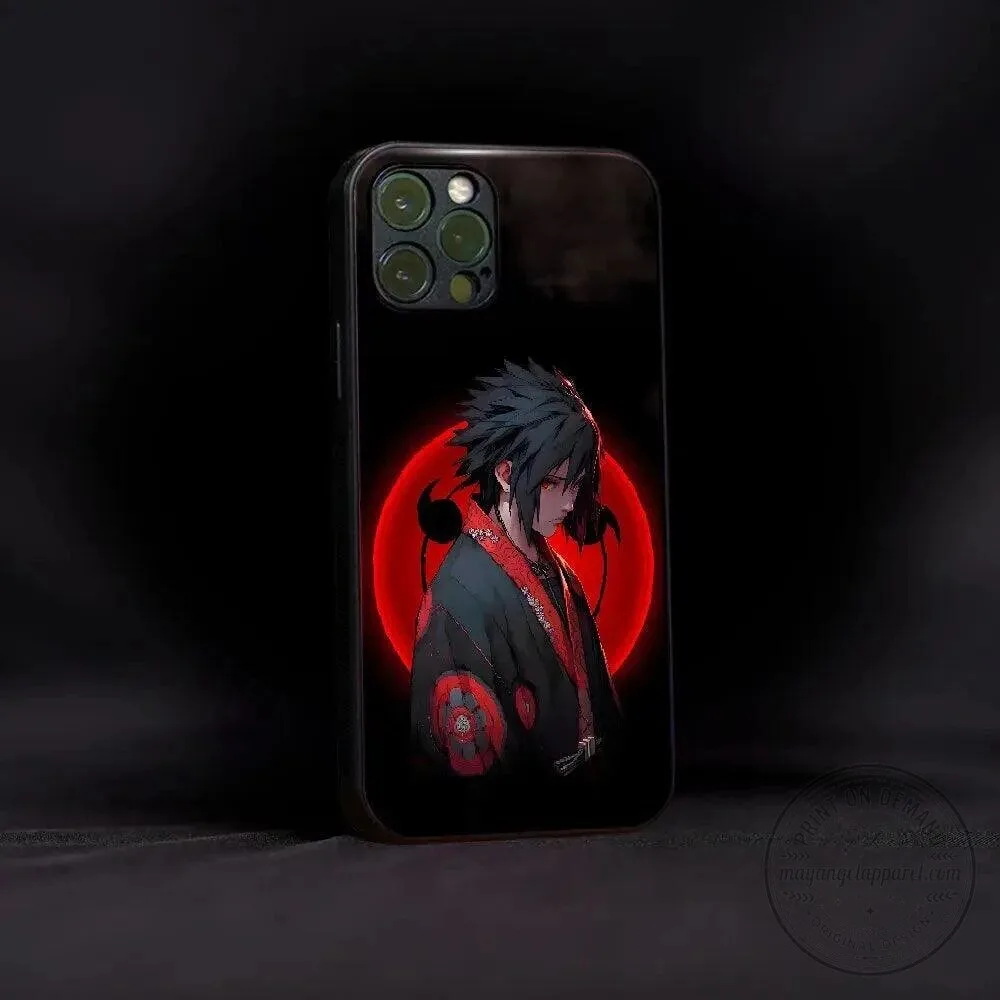 Uchiha Sasuke Naruto Anime Character Art Black Phone Case