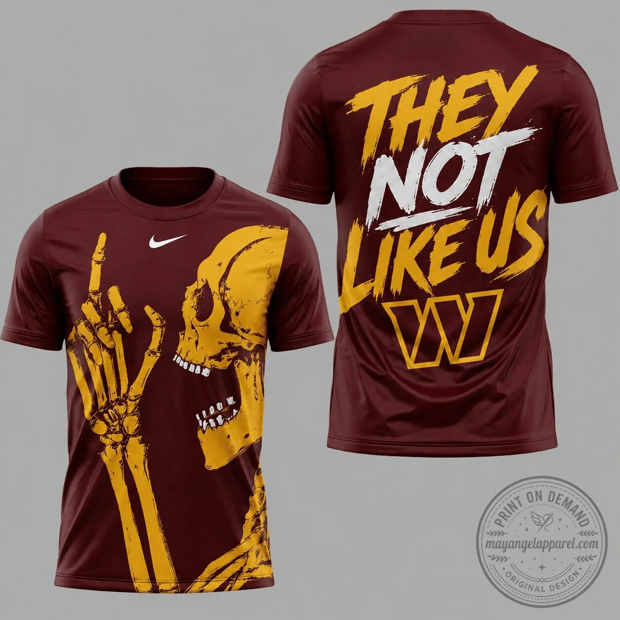 Washington Commanders Skeleton Gesture Graphic Performance T-Shirt