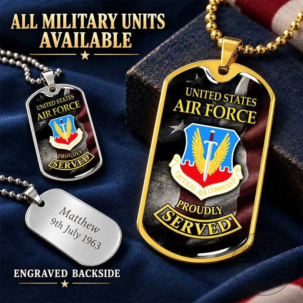 United States Army Proudly Served Engraved Dog Tag Pendant Necklace 9 United States Army Proudly Served Engraved Dog Tag Pendant Necklace