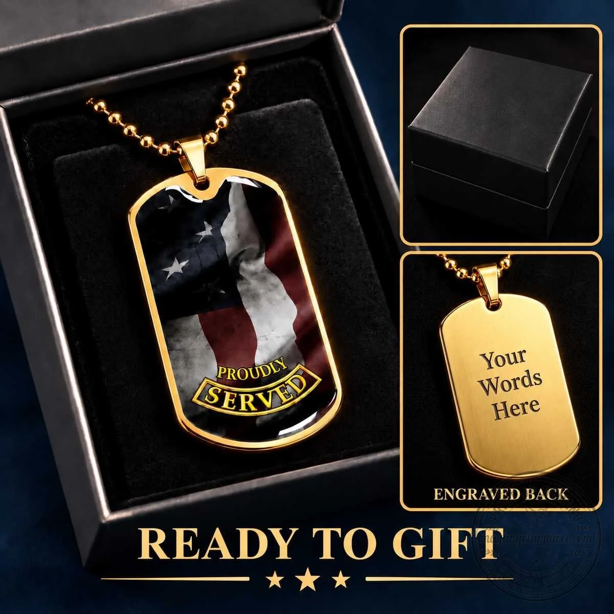 United States Army Proudly Served Engraved Dog Tag Pendant Necklace 10 United States Army Proudly Served Engraved Dog Tag Pendant Necklace