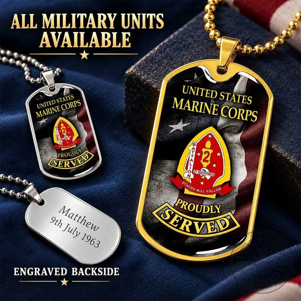 United States Army Proudly Served Engraved Dog Tag Pendant Necklace 11 United States Army Proudly Served Engraved Dog Tag Pendant Necklace
