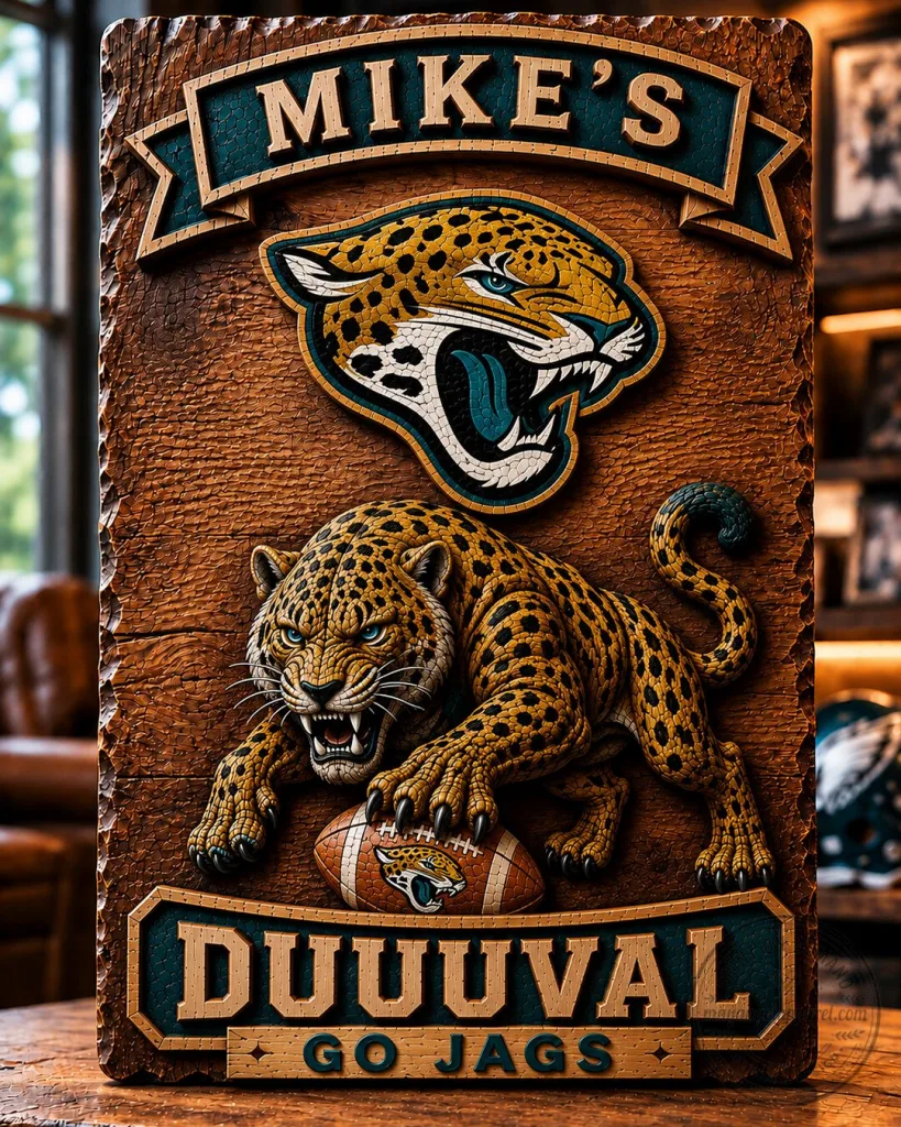 Jacksonville Jaguars Mike's Duuuval Go Jags Wooden Wall Art Plaque
