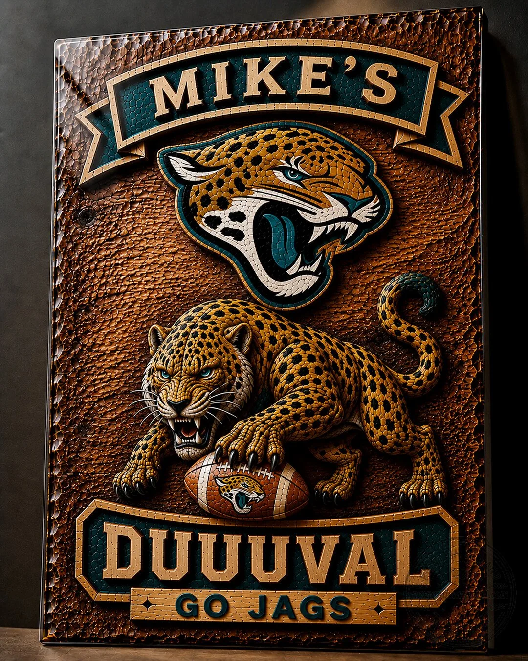 Jacksonville Jaguars Mike's Duuuval Go Jags Wooden Wall Art Plaque 4 Jacksonville Jaguars Mike