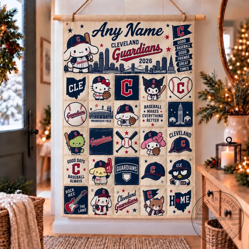Cleveland Guardians Baseball Team Personalized Christmas Advent Calendar Wall Hanging Cleveland Guardians Baseball Team Personalized Christmas Advent Calendar Wall Hanging 2D