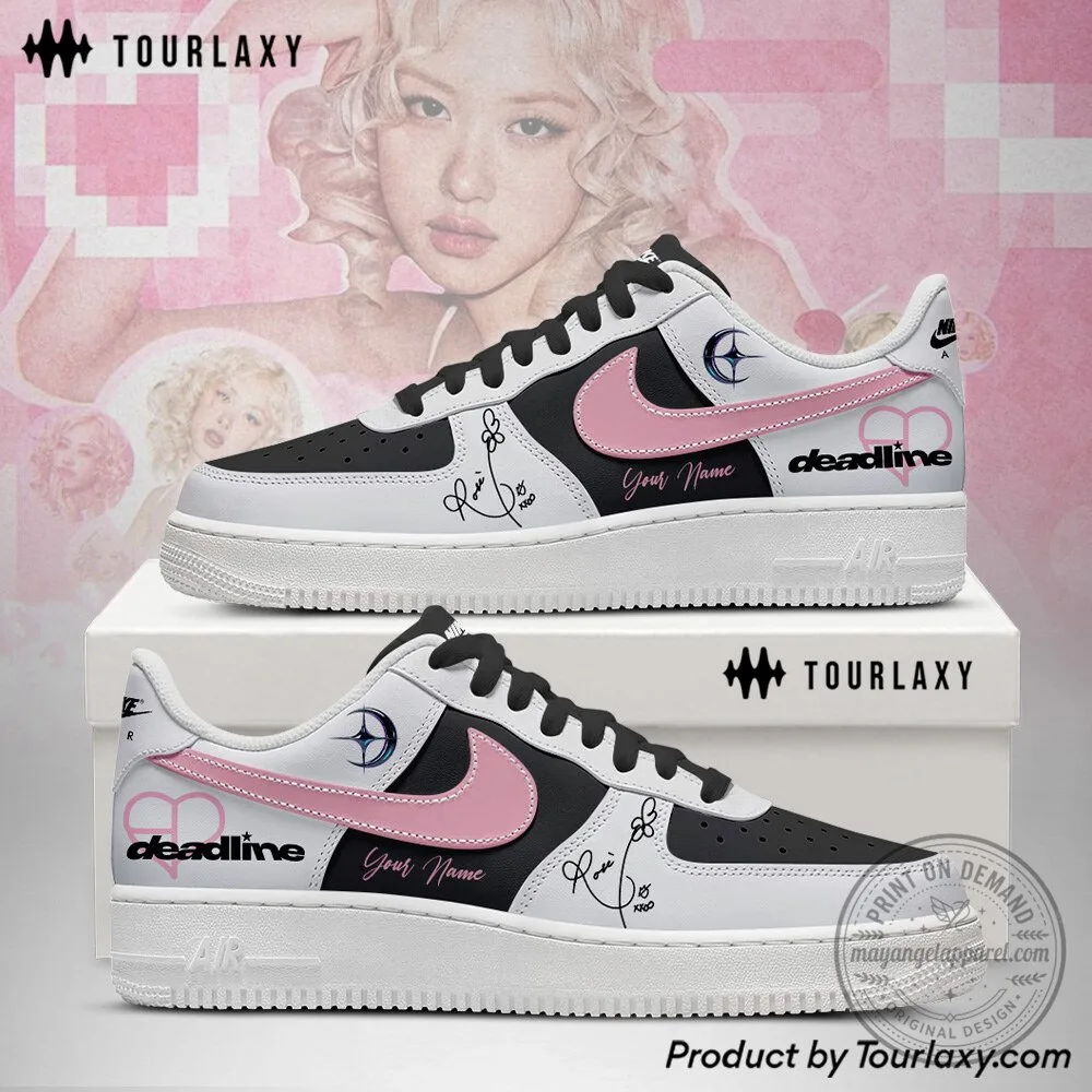 Blackpink Rose World Tour 2026 Custom Name White and Black Sneakers