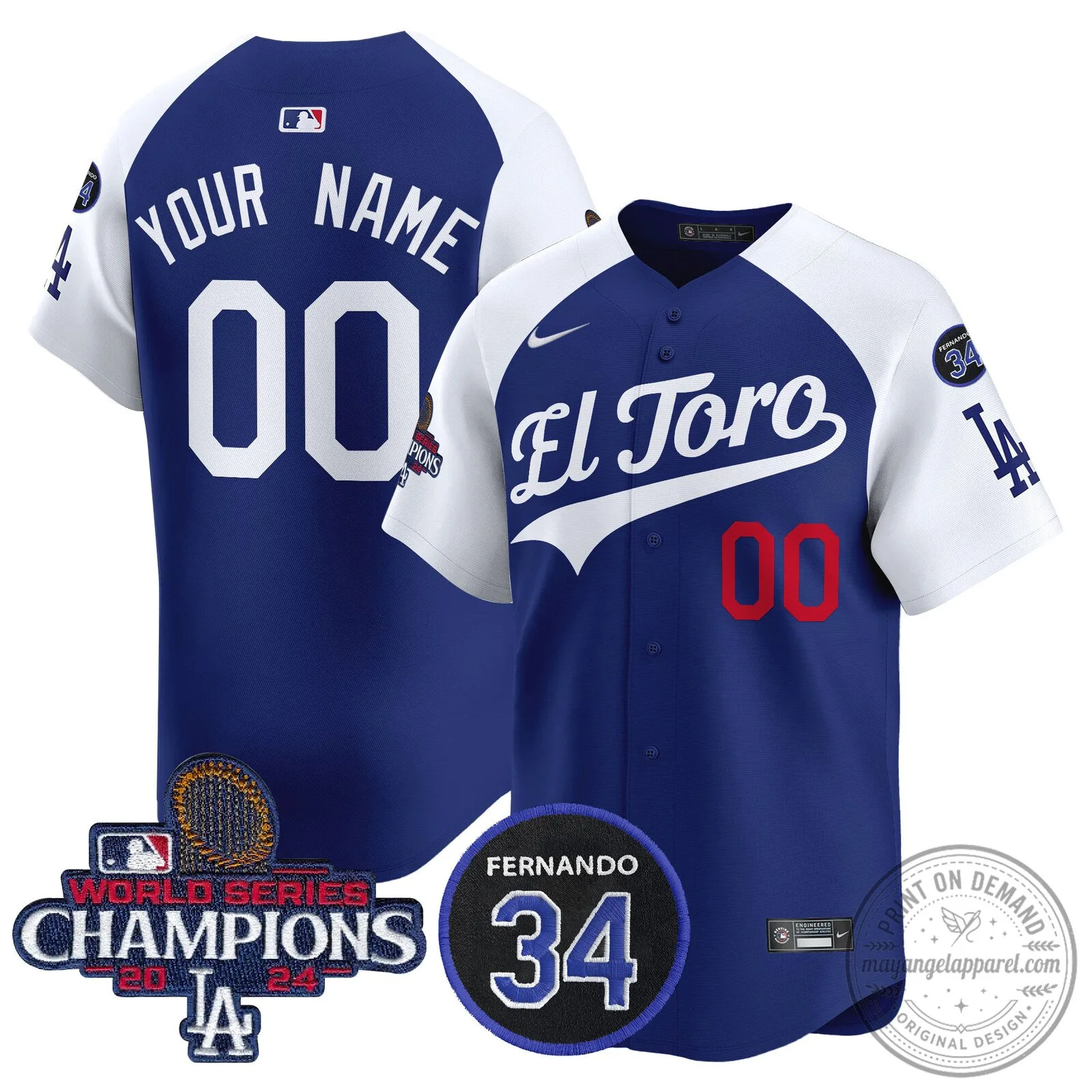 Dodgers El Toro World Series Champions Custom Baseball Jersey 9 Dodgers El Toro World Series Champions Custom Baseball Jersey