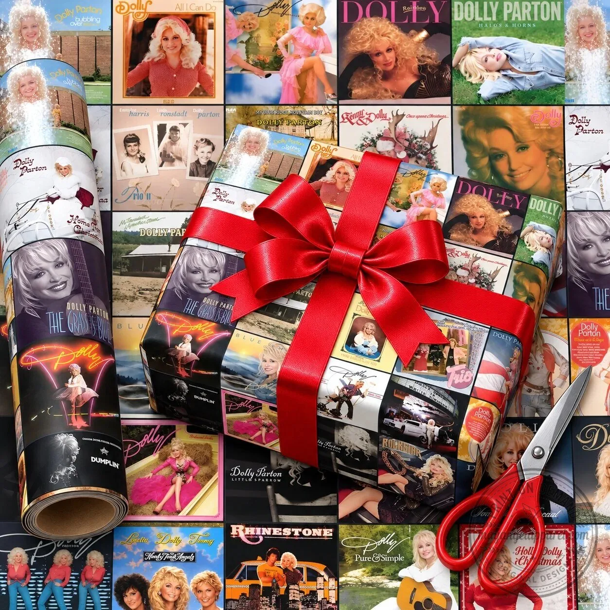 Dolly Parton Country Music Album Covers Gift Wrapping Paper Roll