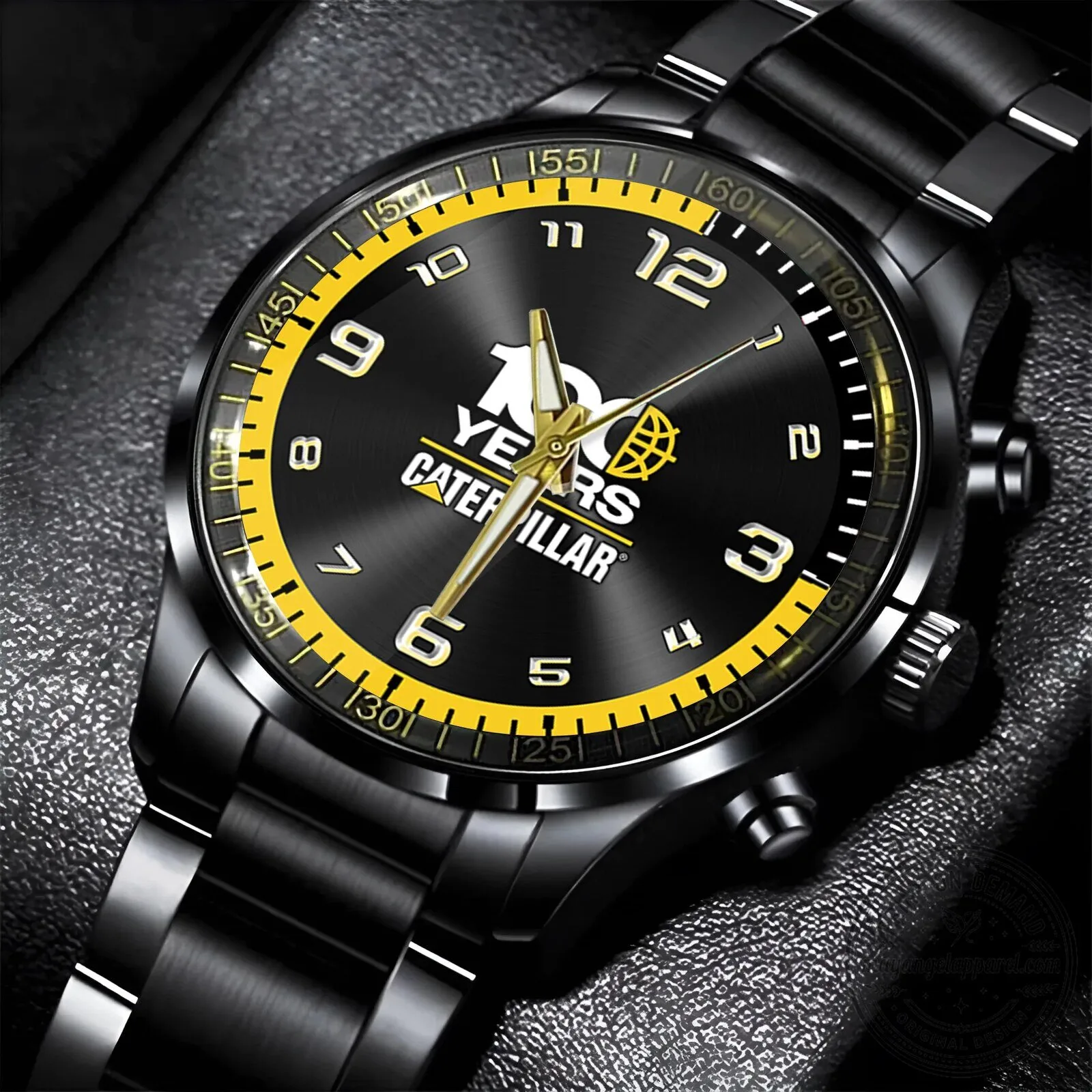 Caterpillar 100 Years Anniversary Black Stainless Steel Wristwatch