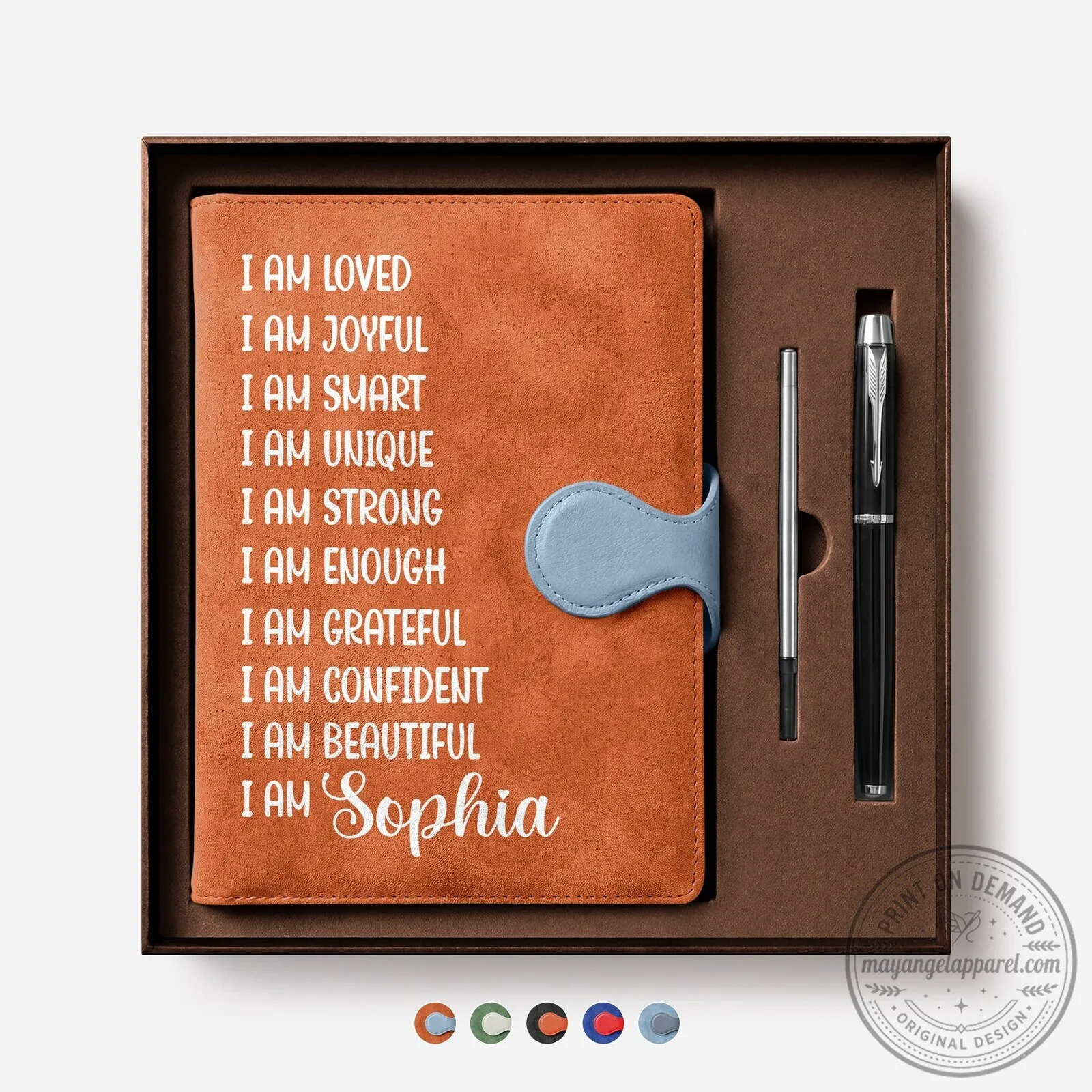 Personalized I Am Loved Sophia Affirmation Journal with Pen Set