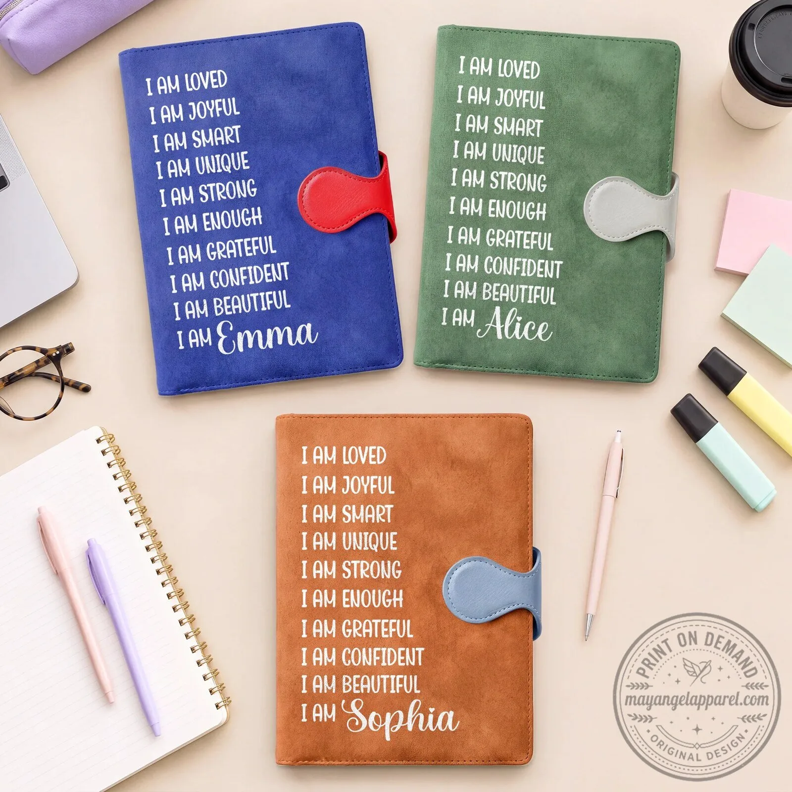 Personalized I Am Loved Sophia Affirmation Journal with Pen Set 9 Personalized I Am Loved Sophia Affirmation Journal with Pen Set