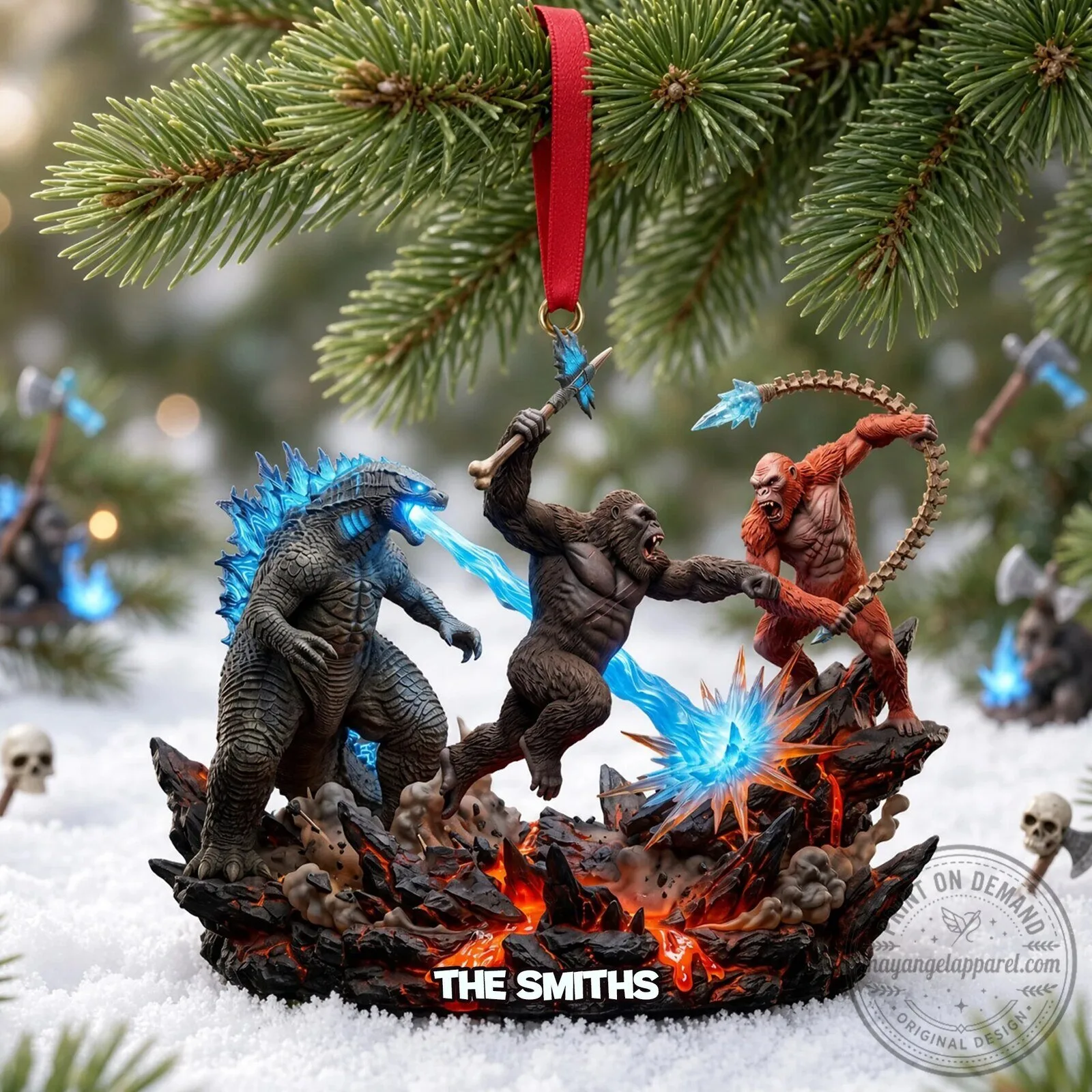 Godzilla Versus King Kong Christmas Tree Ornament