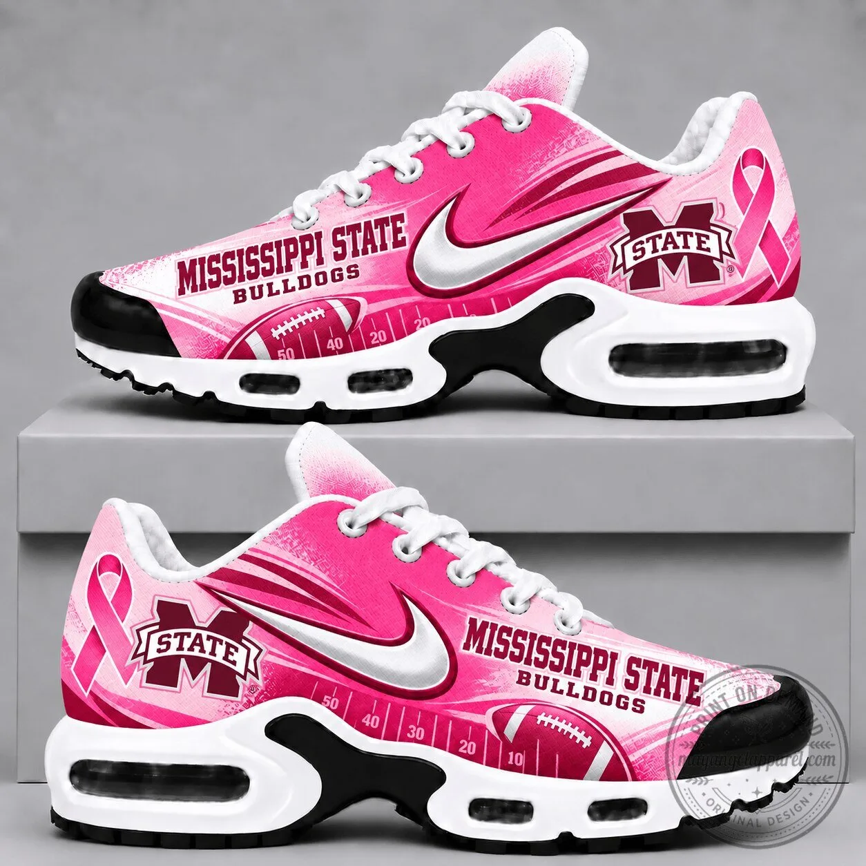 Mississippi State Bulldogs Breast Cancer Awareness Pink Athletic Shoes