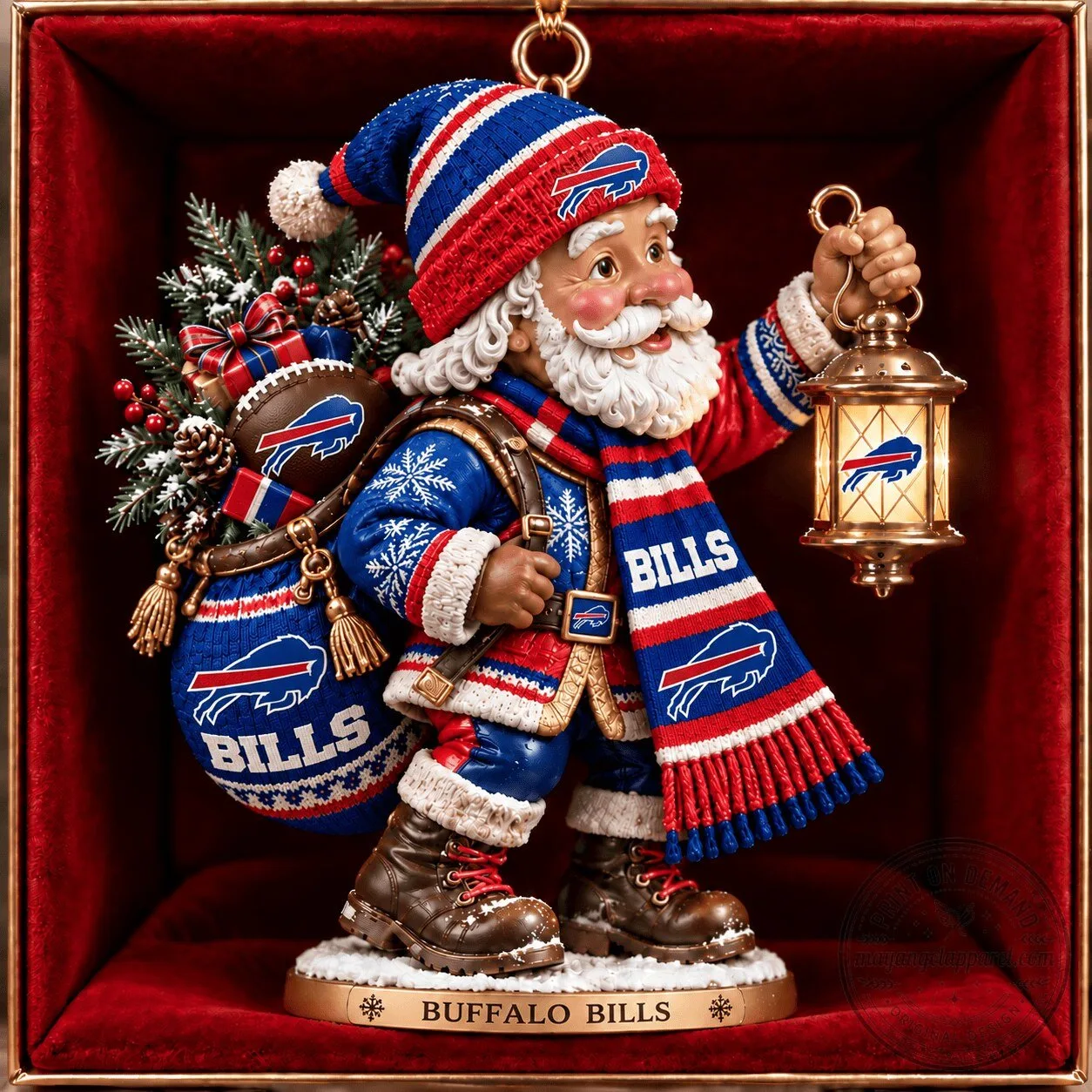Buffalo Bills Santa Claus Christmas Ornament Figurine