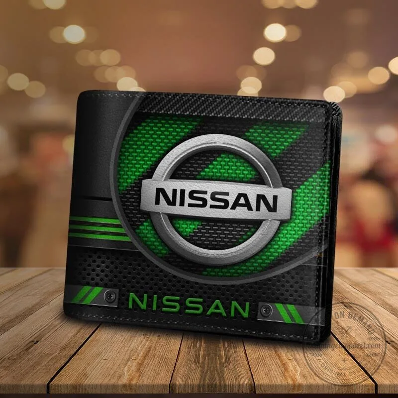 Nissan Car Logo Black and Blue Carbon Fiber Style Bifold Wallet 11 Nissan Car Logo Black and Blue Carbon Fiber Style Bifold Wallet