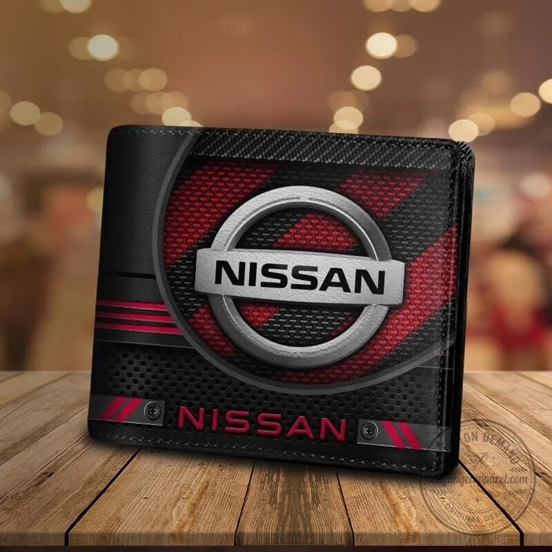 Nissan Car Logo Black and Blue Carbon Fiber Style Bifold Wallet 14 Nissan Car Logo Black and Blue Carbon Fiber Style Bifold Wallet