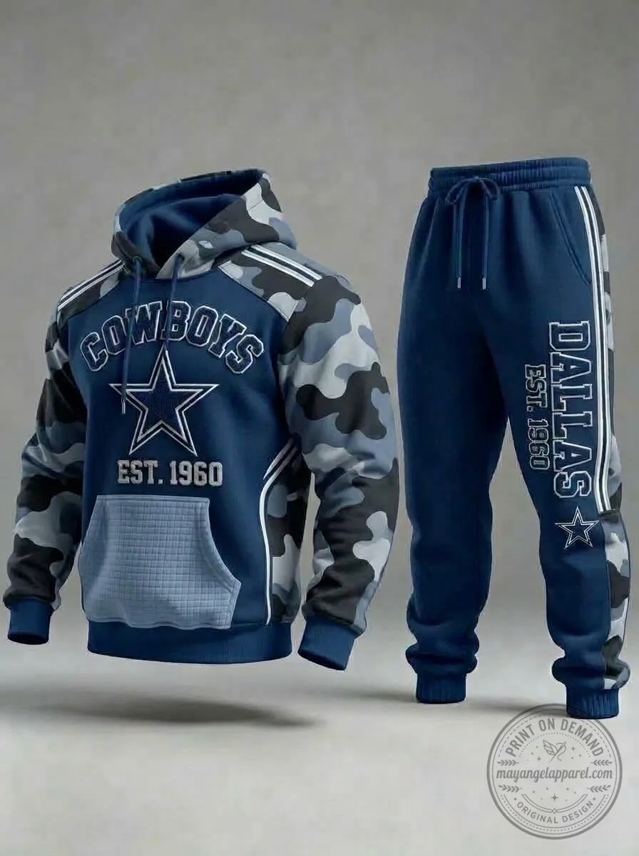 Dallas Cowboys Camouflage Star Logo Hoodie and Sweatpants Tracksuit Set