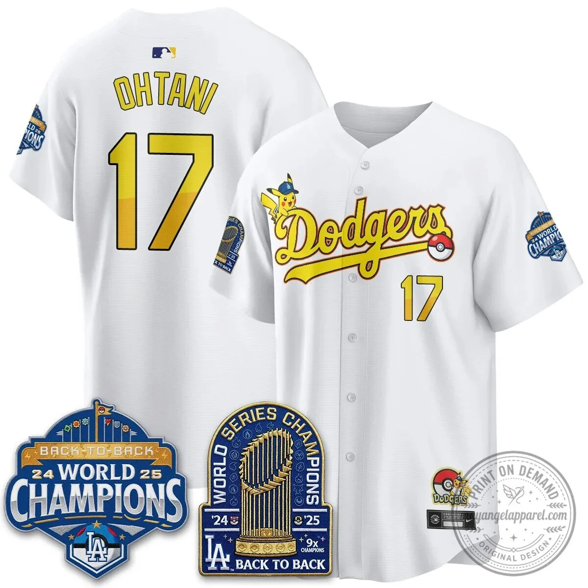 Los Angeles Dodgers Shohei Ohtani Pikachu Baseball Jersey