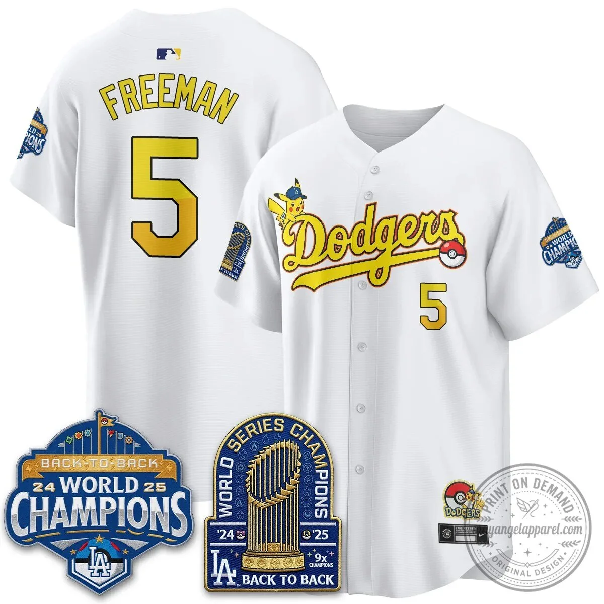 Los Angeles Dodgers Shohei Ohtani Pikachu Baseball Jersey 44 Los Angeles Dodgers Shohei Ohtani Pikachu Baseball Jersey