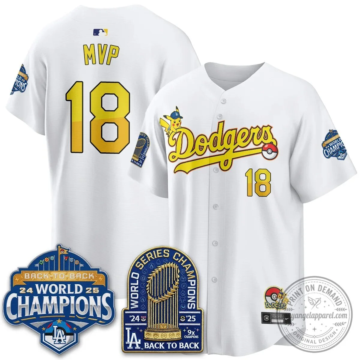 Los Angeles Dodgers Shohei Ohtani Pikachu Baseball Jersey 47 Los Angeles Dodgers Shohei Ohtani Pikachu Baseball Jersey