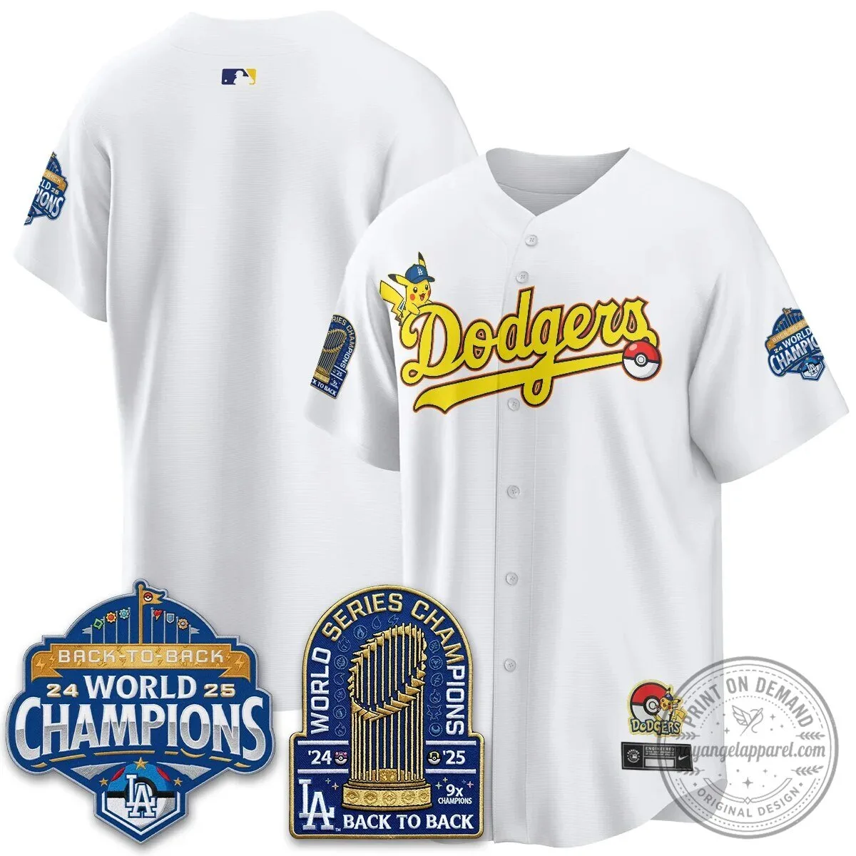 Los Angeles Dodgers Shohei Ohtani Pikachu Baseball Jersey 48 Los Angeles Dodgers Shohei Ohtani Pikachu Baseball Jersey