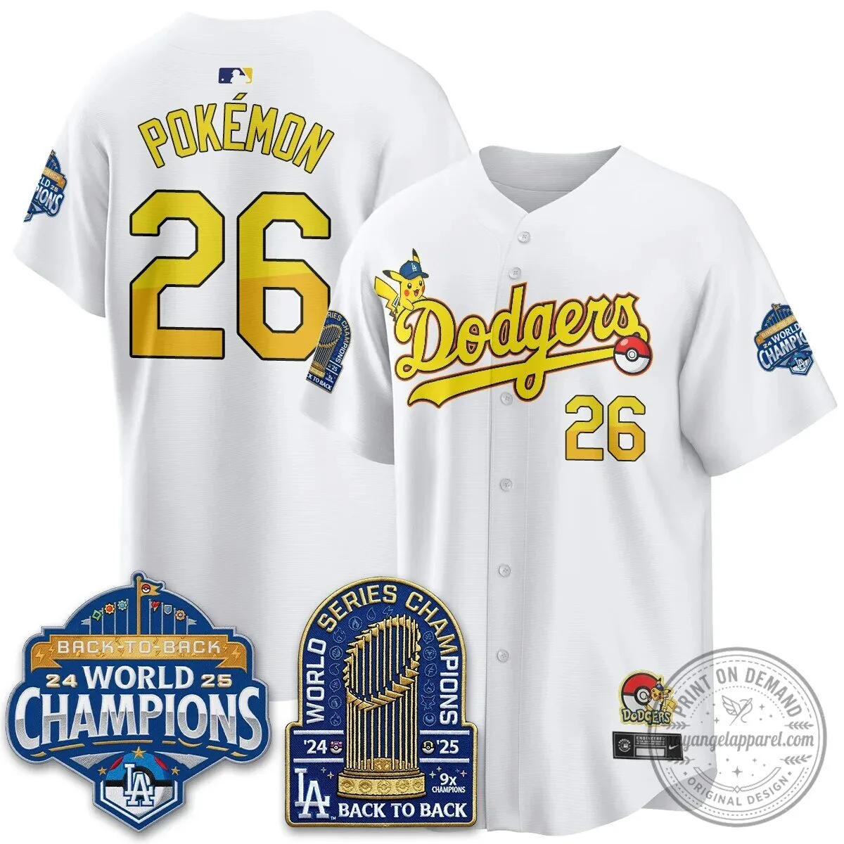 Los Angeles Dodgers Shohei Ohtani Pikachu Baseball Jersey 49 Los Angeles Dodgers Shohei Ohtani Pikachu Baseball Jersey