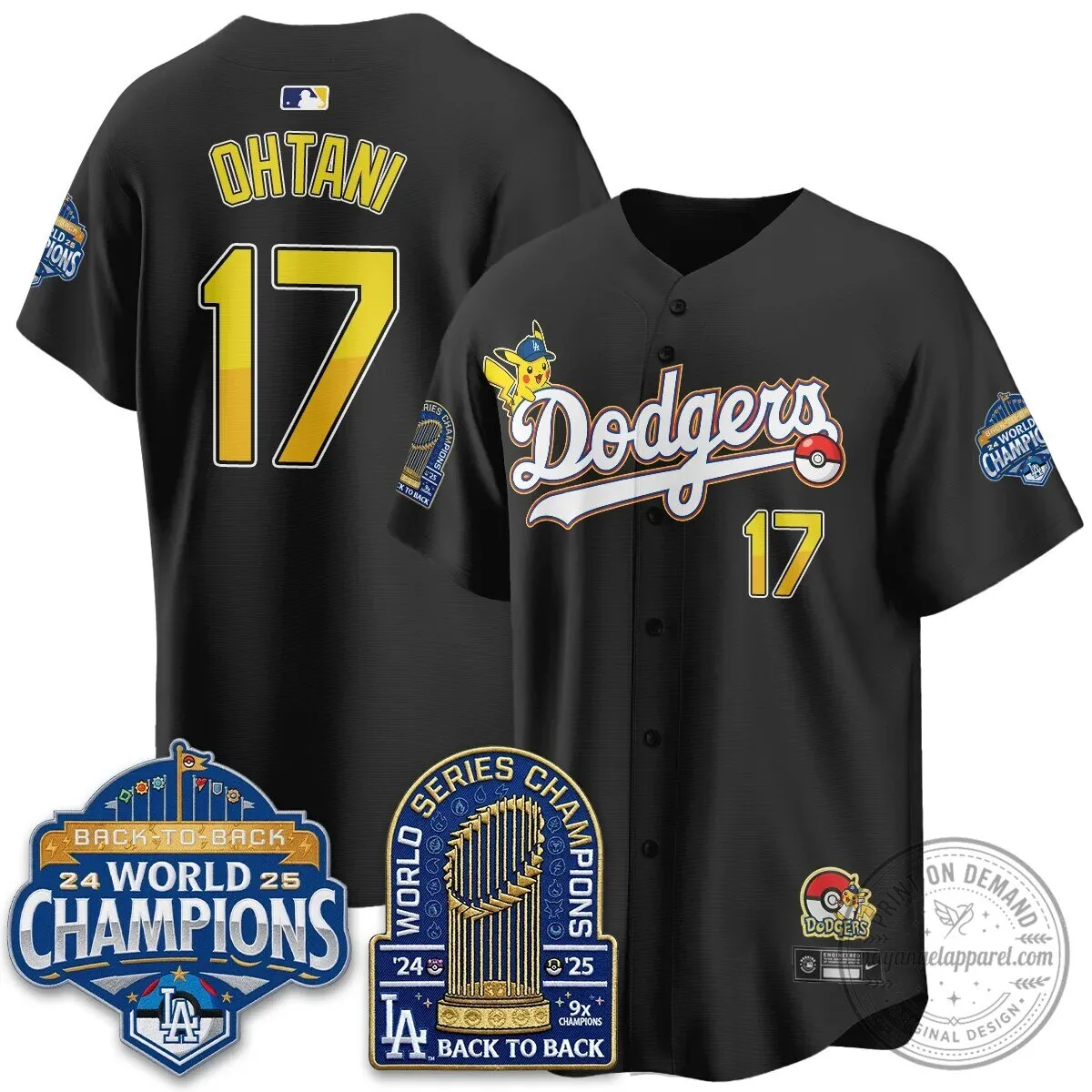 Los Angeles Dodgers Shohei Ohtani Pikachu Baseball Jersey 50 Los Angeles Dodgers Shohei Ohtani Pikachu Baseball Jersey