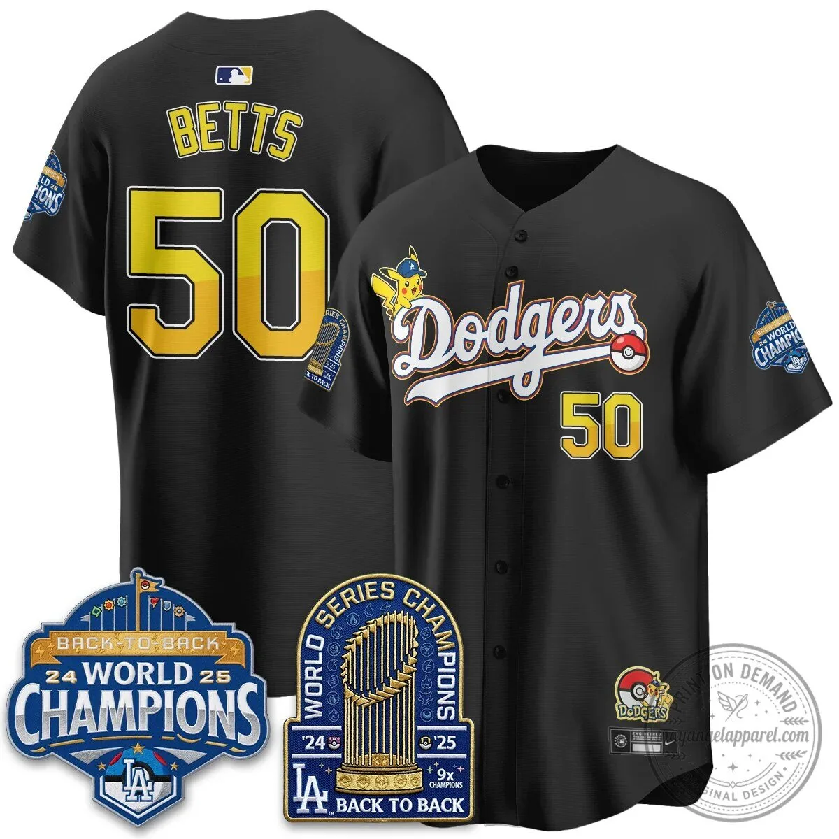 Los Angeles Dodgers Shohei Ohtani Pikachu Baseball Jersey 52 Los Angeles Dodgers Shohei Ohtani Pikachu Baseball Jersey