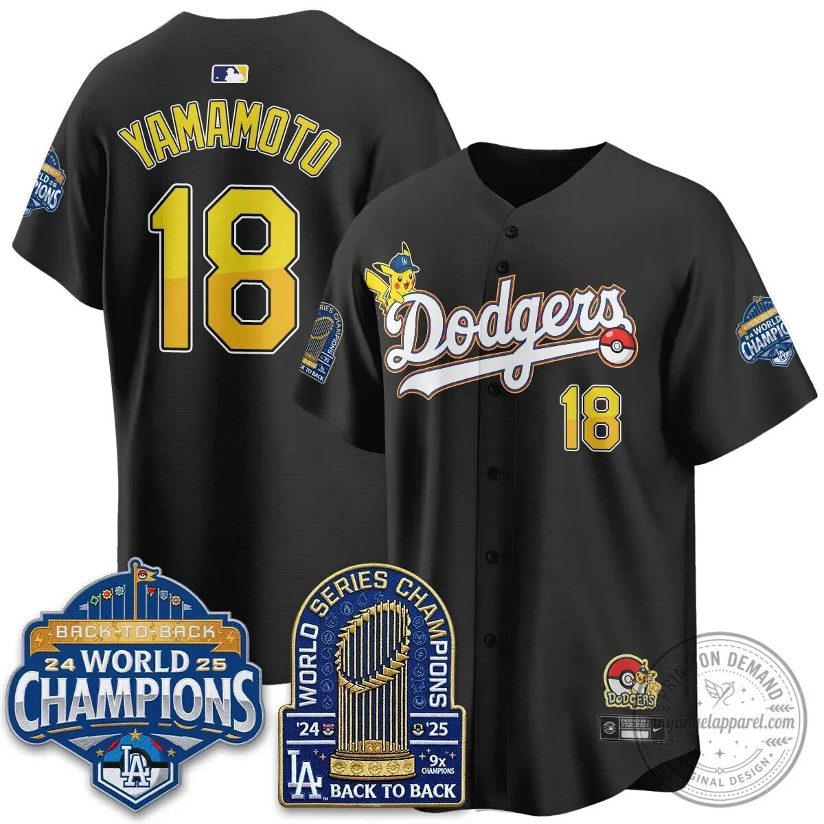 Los Angeles Dodgers Shohei Ohtani Pikachu Baseball Jersey 53 Los Angeles Dodgers Shohei Ohtani Pikachu Baseball Jersey