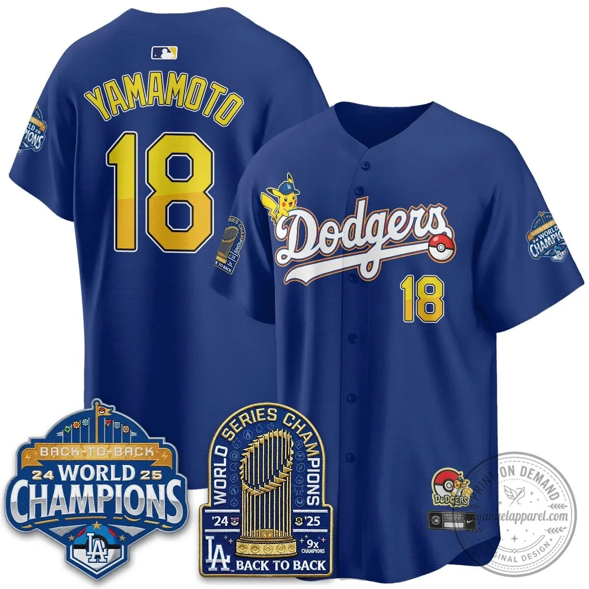 Los Angeles Dodgers Shohei Ohtani Pikachu Baseball Jersey 63 Los Angeles Dodgers Shohei Ohtani Pikachu Baseball Jersey