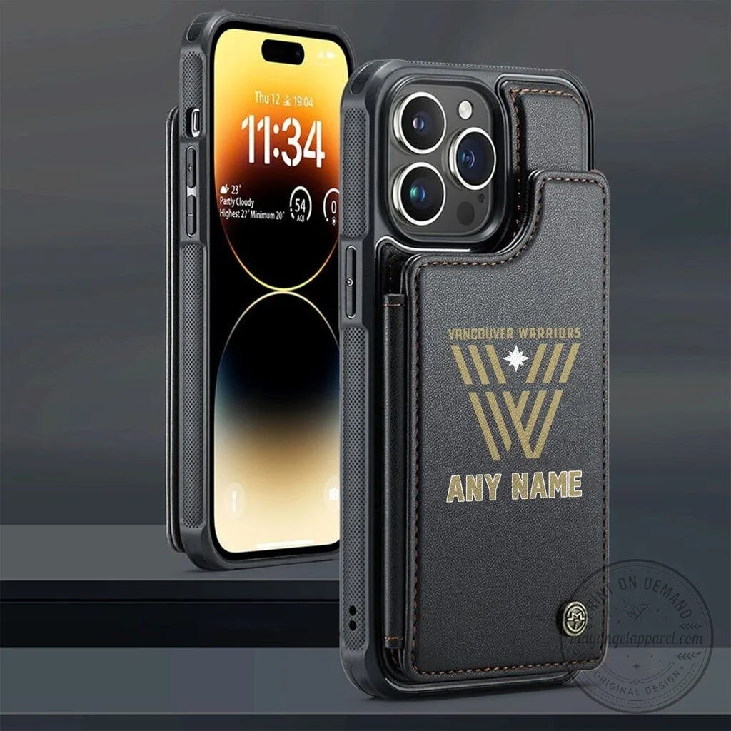 Vancouver Warriors Personalized Leather Phone Case with Custom Name