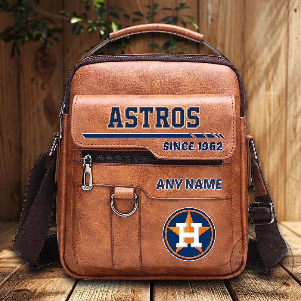 Houston Astros Personalized Vintage PU Leather Shoulder Bag