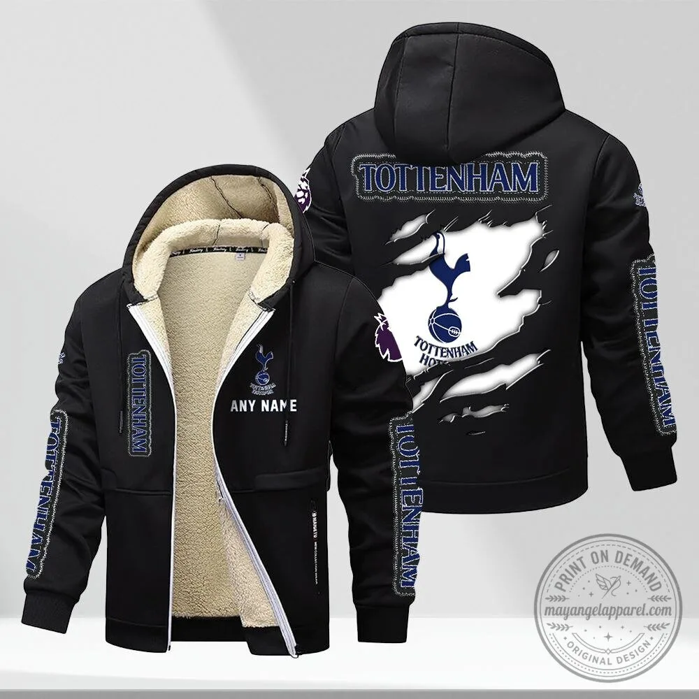 Tottenham Hotspur Personalized Name Thickened Zipper Hoodie