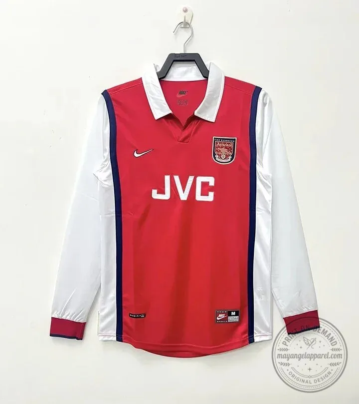 Arsenal 1998-1999 Retro Home Long Sleeve Football Jersey