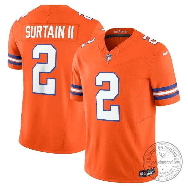 Patrick Surtain II Denver Broncos Orange Vapor F.U.S.E. Limited Football Jersey