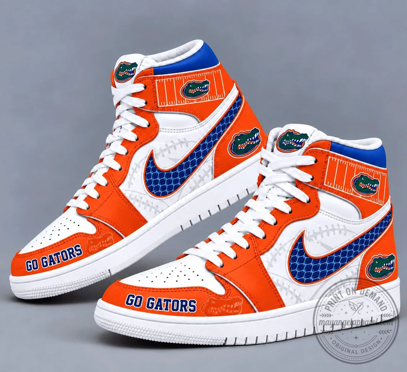 Florida Gators Team Spirit Orange and Blue High Top Sneakers
