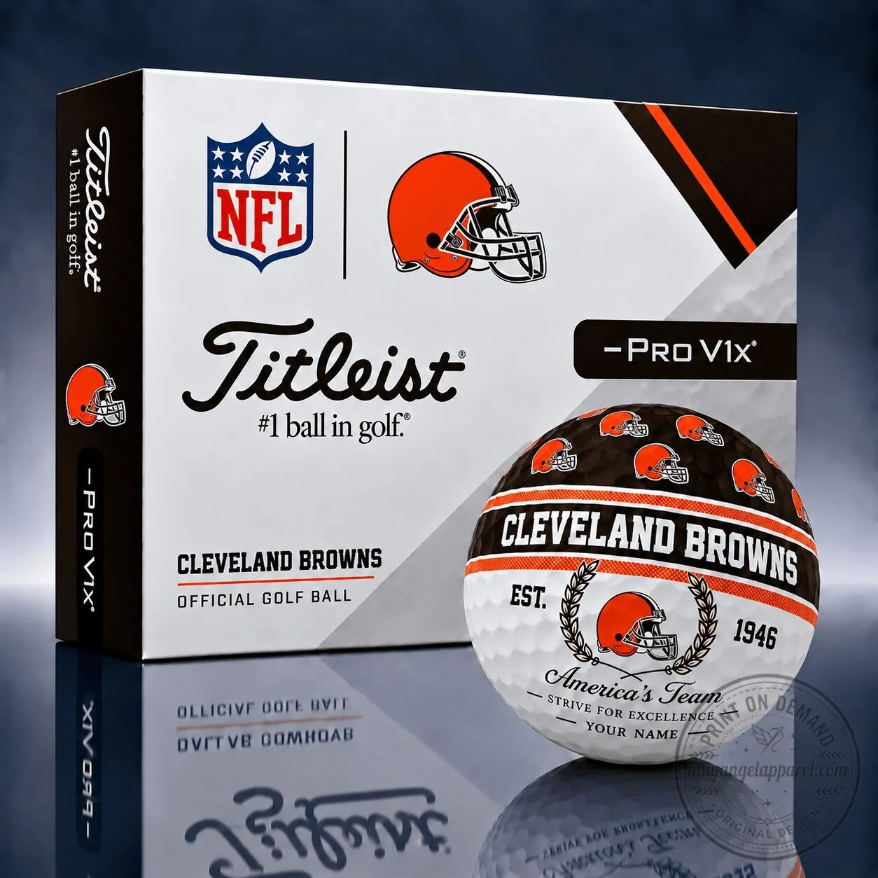 Cleveland Browns NFL Team Logo Personalized Golf Ball Set