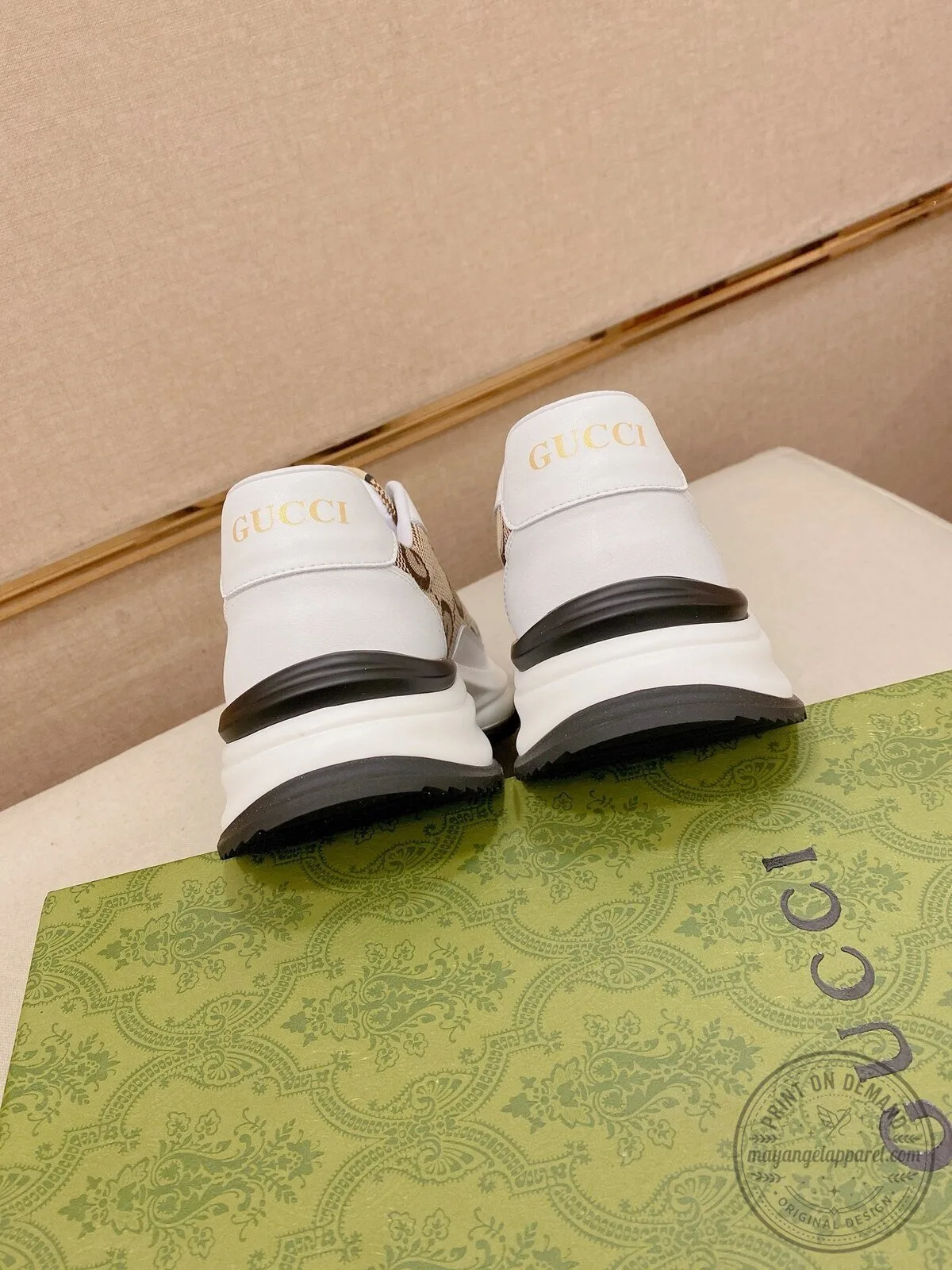 Gucci Monogram Pattern White and Brown Fashion Sneakers for Men and Women 7 Gucci Monogram Pattern White and Brown Fashion Sneakers for Men and Women