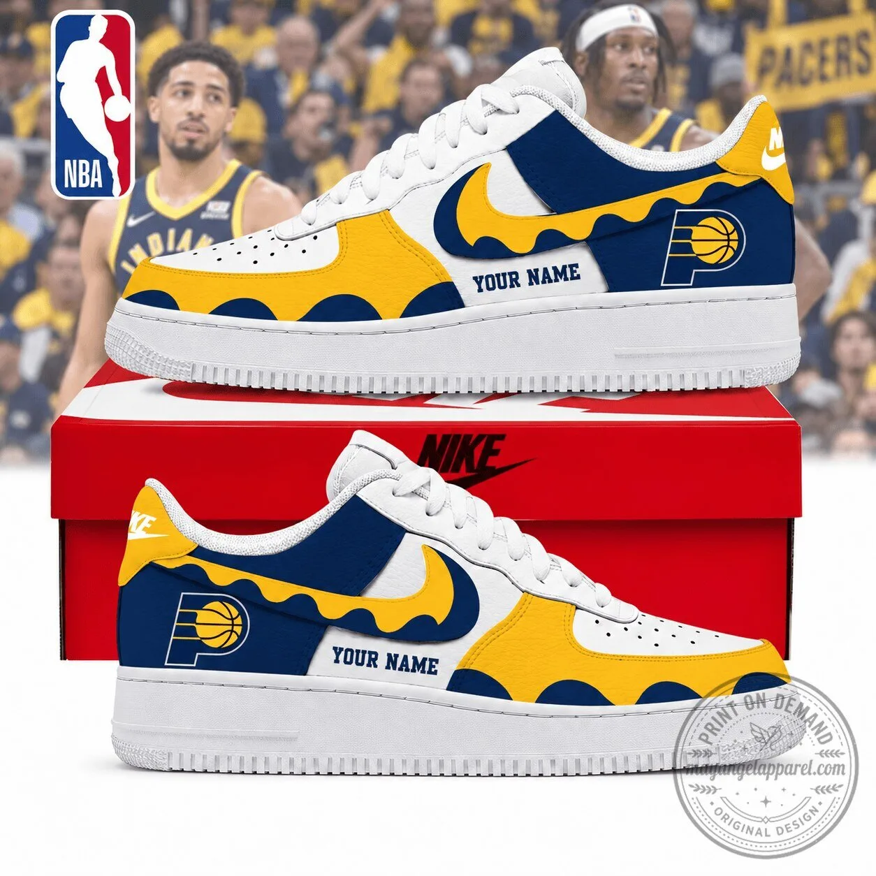 Indiana Pacers NBA Personalized Low Top Air Force One Sneakers