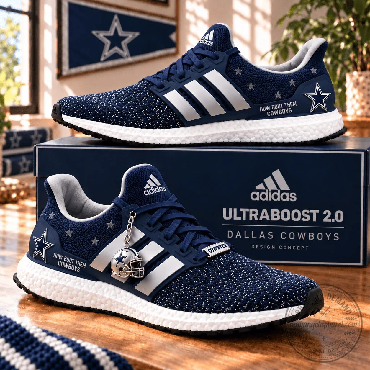 Dallas Cowboys Adidas Ultraboost 2.0 How Bout Them Cowboys Shoes
