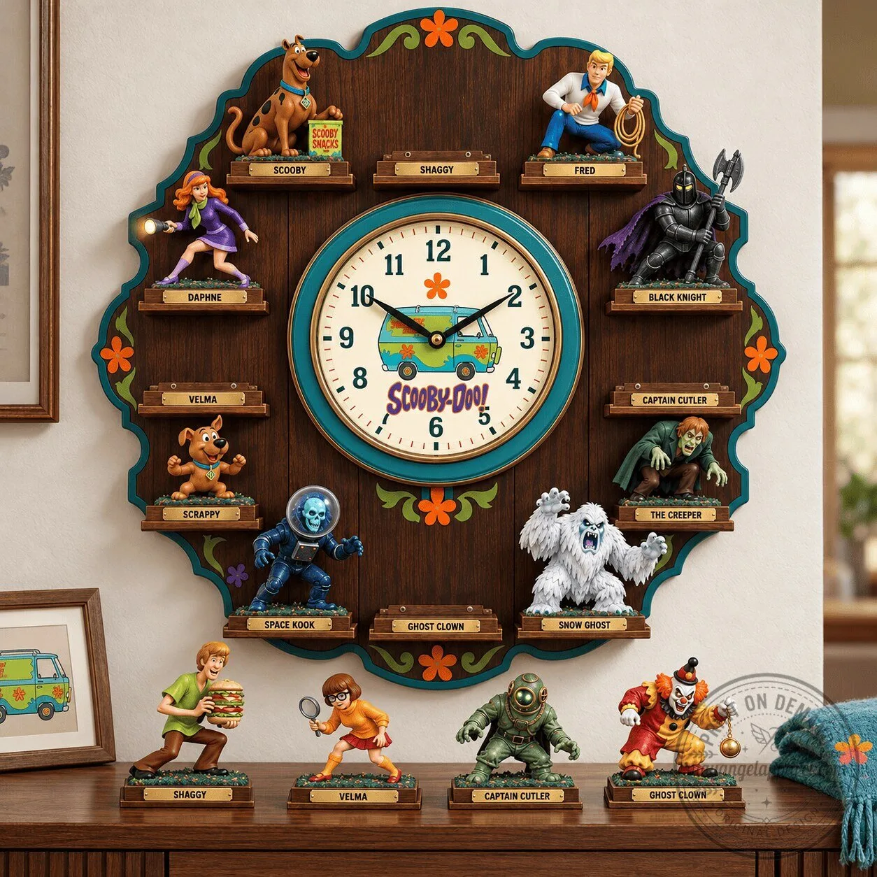 Scooby-Doo Mystery Machine Wall Clock with Character Figurines